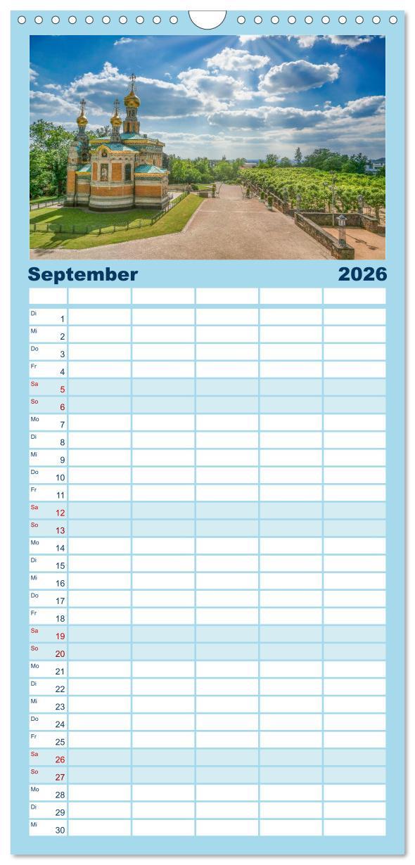 Beispielinhalt (Bild) Familienplaner 2026 - Blickfang Darmstadt! mit 5 Spalten (Wandkalender, 21 x 45 cm) CALVENDO