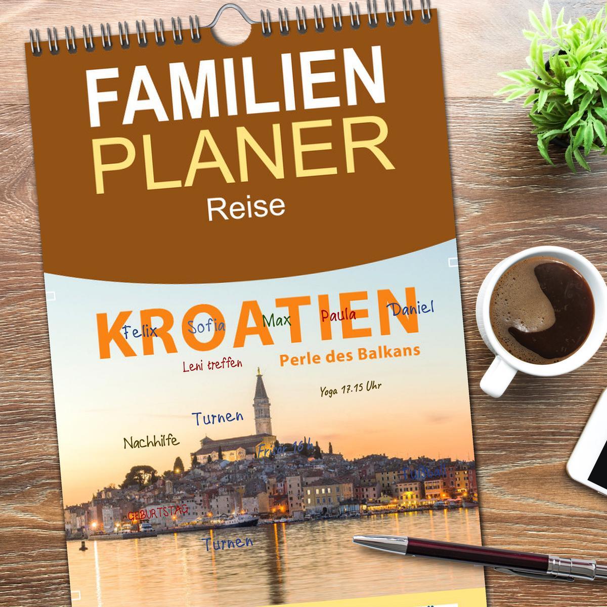 Beispielinhalt (Bild) Familienplaner 2026 - Kroatien Perle des Balkans mit 5 Spalten (Wandkalender, 21 x 45 cm) CALVENDO