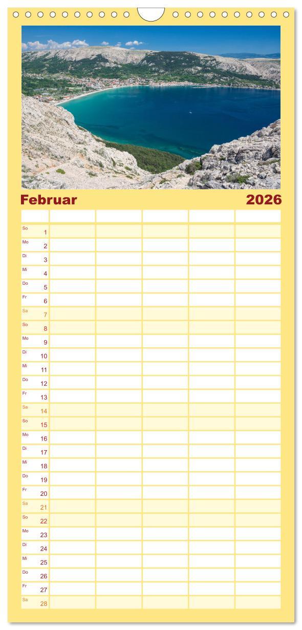 Beispielinhalt (Bild) Familienplaner 2026 - Kroatien Perle des Balkans mit 5 Spalten (Wandkalender, 21 x 45 cm) CALVENDO