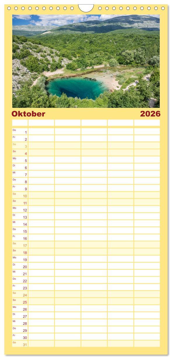 Beispielinhalt (Bild) Familienplaner 2026 - Kroatien Perle des Balkans mit 5 Spalten (Wandkalender, 21 x 45 cm) CALVENDO