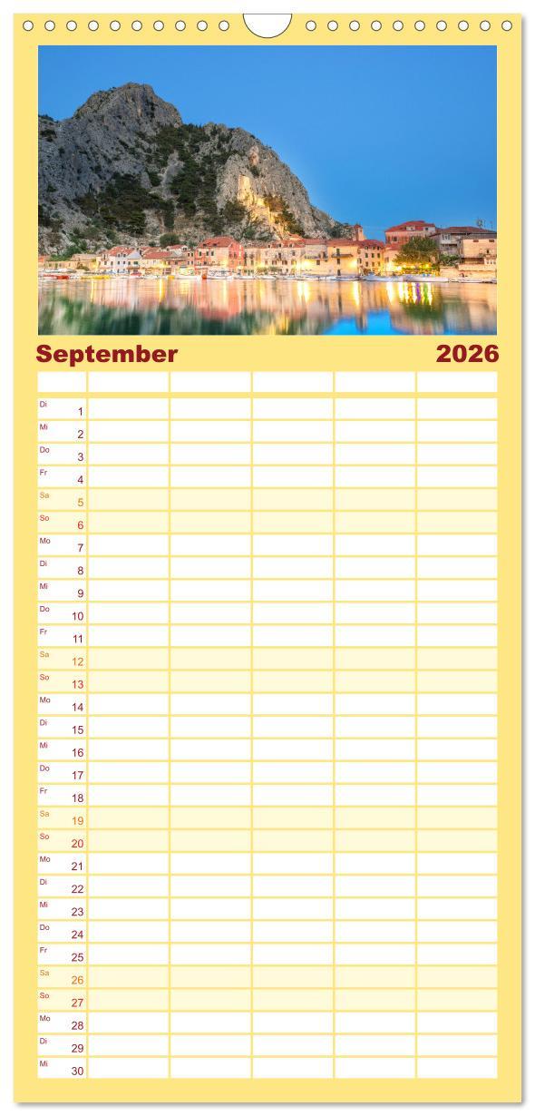 Beispielinhalt (Bild) Familienplaner 2026 - Kroatien Perle des Balkans mit 5 Spalten (Wandkalender, 21 x 45 cm) CALVENDO