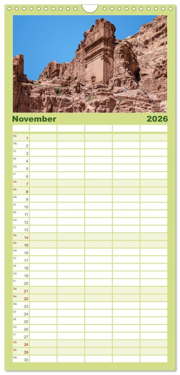 Beispielinhalt (Bild) Familienplaner 2026 - Petra Impressionen mit 5 Spalten (Wandkalender, 21 x 45 cm) CALVENDO