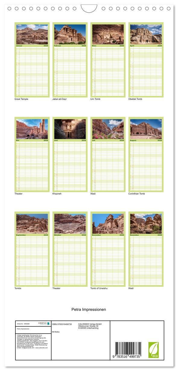 Beispielinhalt (Bild) Familienplaner 2026 - Petra Impressionen mit 5 Spalten (Wandkalender, 21 x 45 cm) CALVENDO