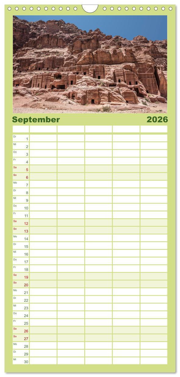 Beispielinhalt (Bild) Familienplaner 2026 - Petra Impressionen mit 5 Spalten (Wandkalender, 21 x 45 cm) CALVENDO