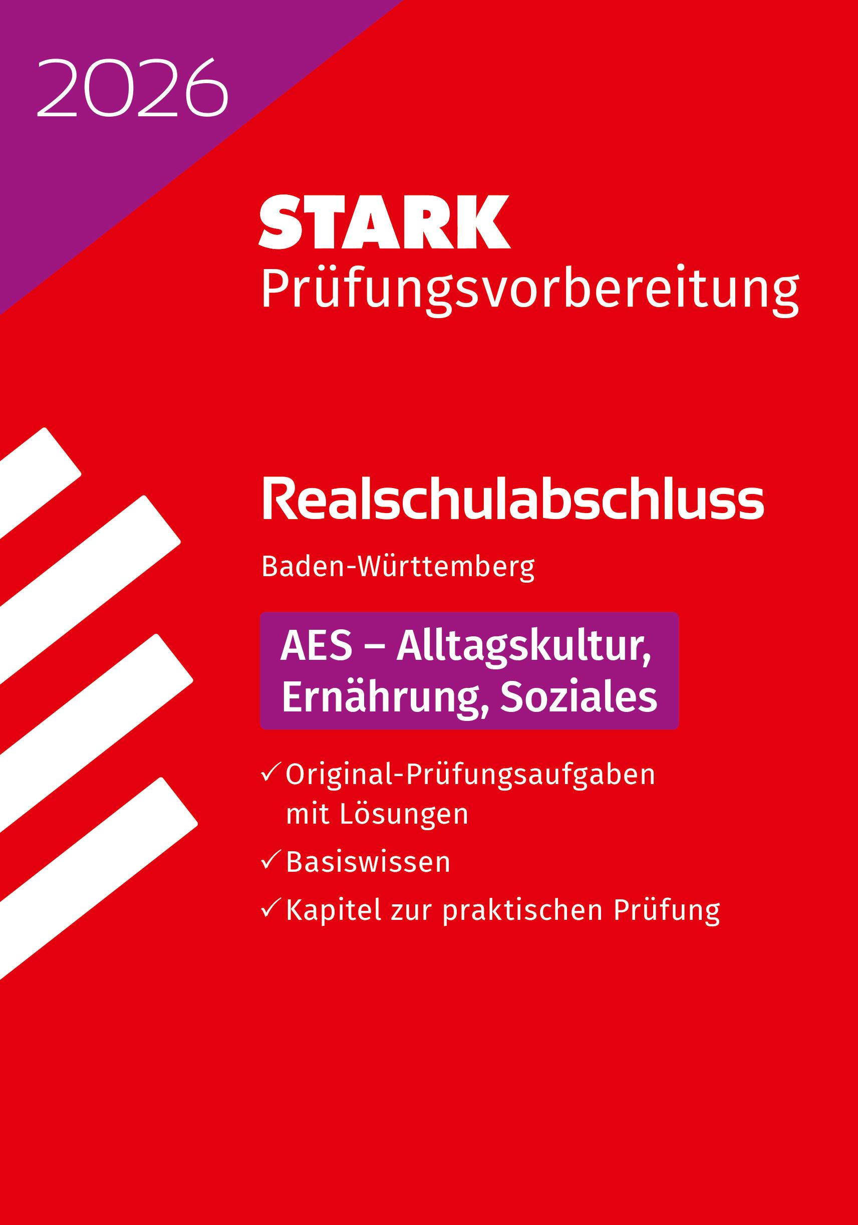 Vorderes Coverbild STARK AES - Realschulabschluss 2026 BW - Prüfungsvorbereitung