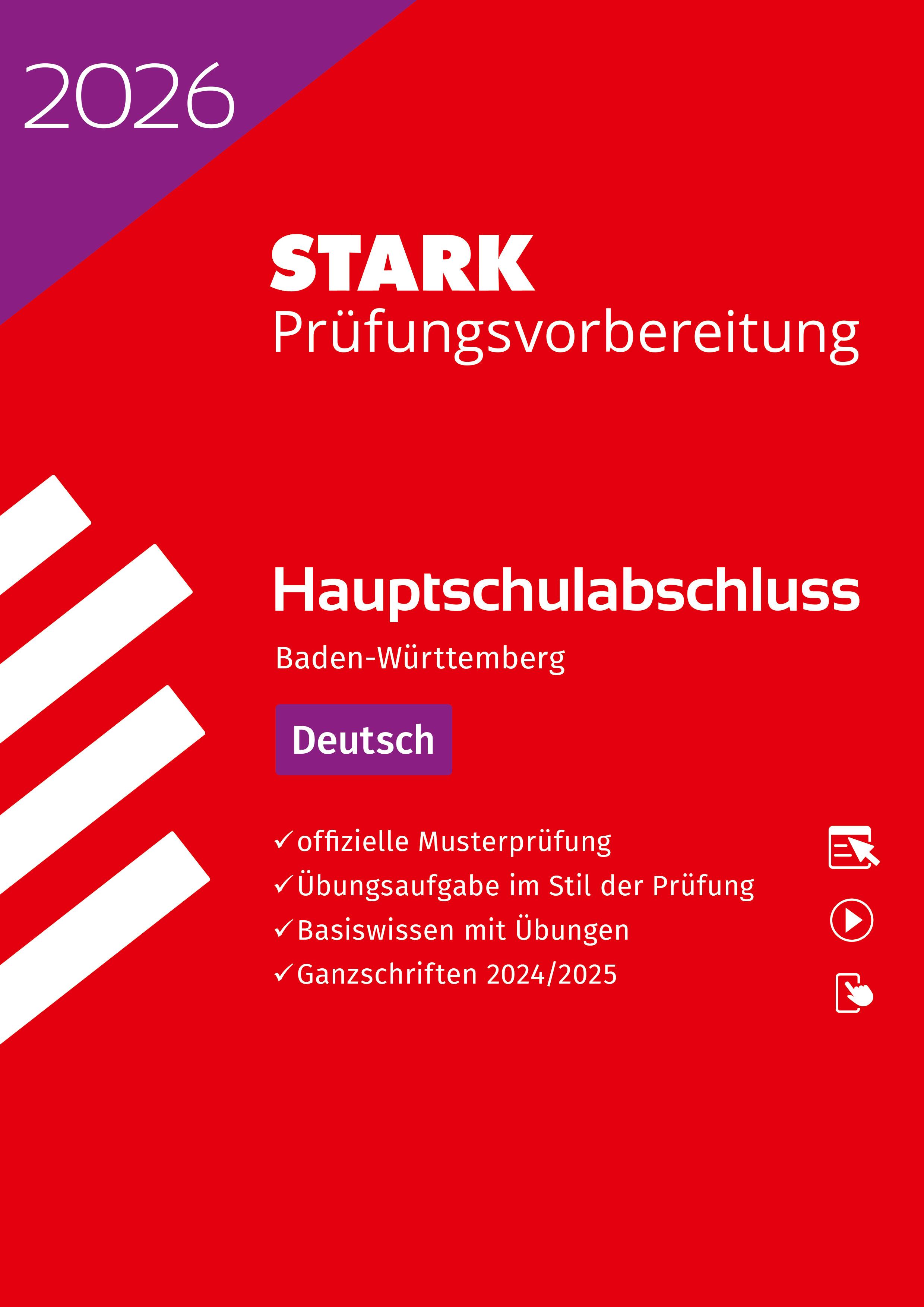 Vorderes Coverbild STARK Deutsch - Hauptschulabschluss 2026 BW - Prüfungsvorbereitung