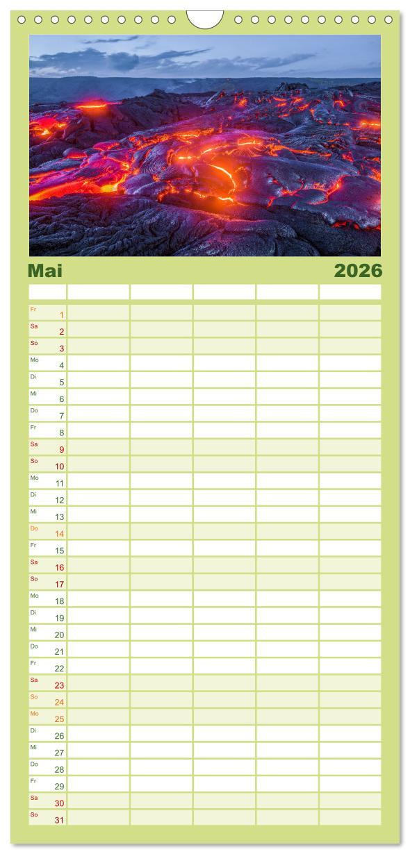 Beispielinhalt (Bild) Familienplaner 2026 - Hawaii Traumziel mit 5 Spalten (Wandkalender, 21 x 45 cm) CALVENDO