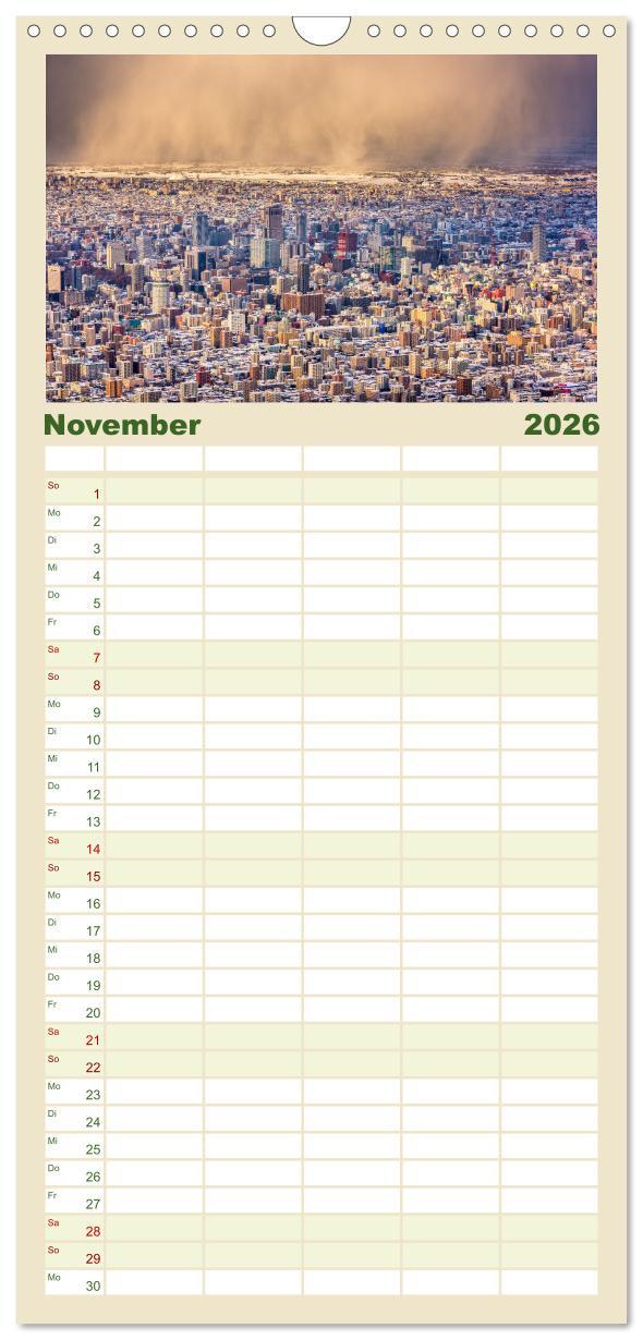 Beispielinhalt (Bild) Familienplaner 2026 - Japan - Im Land der aufgehenden Sonne. mit 5 Spalten (Wandkalender, 21 x 45 cm) CALVENDO