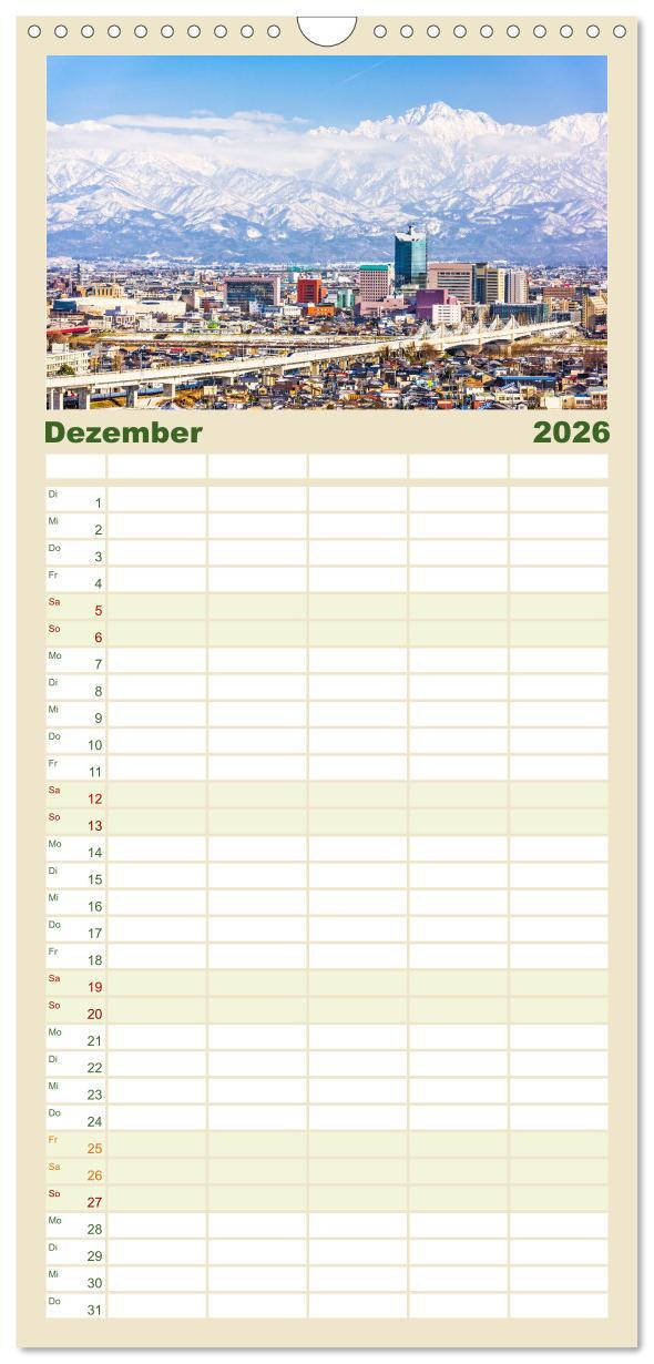 Beispielinhalt (Bild) Familienplaner 2026 - Japan - Im Land der aufgehenden Sonne. mit 5 Spalten (Wandkalender, 21 x 45 cm) CALVENDO