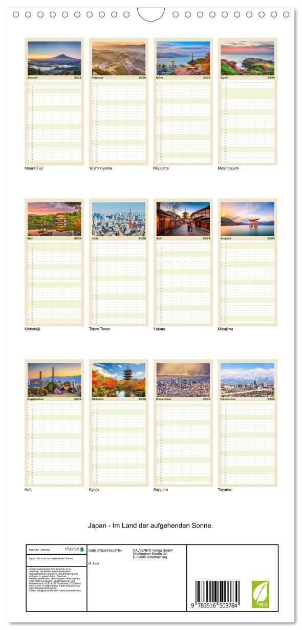 Beispielinhalt (Bild) Familienplaner 2026 - Japan - Im Land der aufgehenden Sonne. mit 5 Spalten (Wandkalender, 21 x 45 cm) CALVENDO