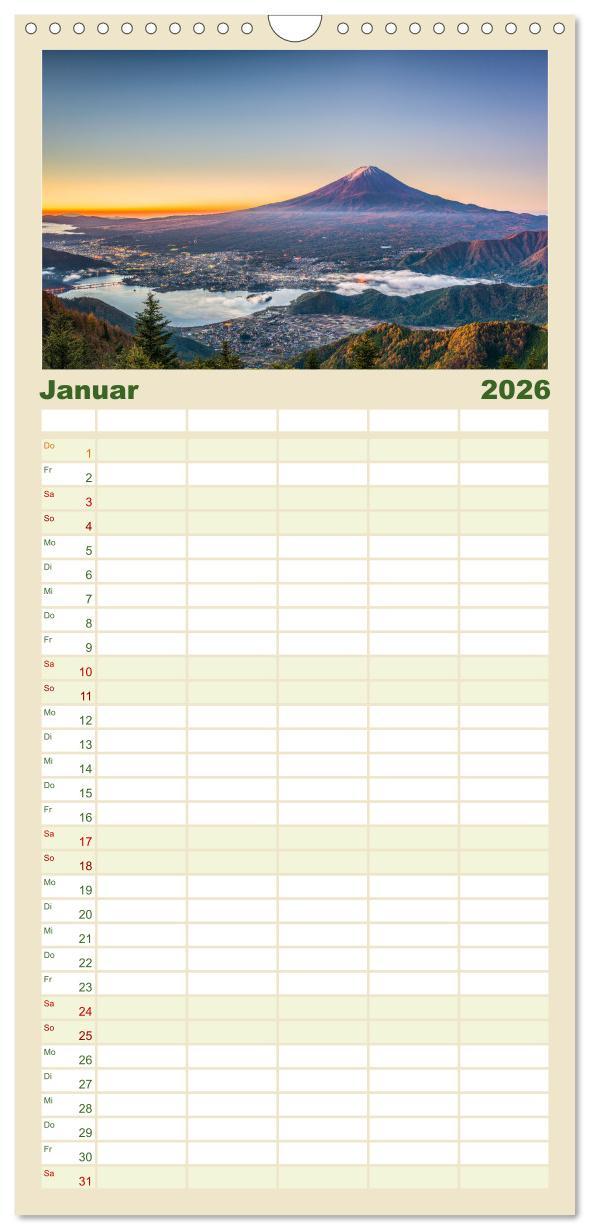 Beispielinhalt (Bild) Familienplaner 2026 - Japan - Im Land der aufgehenden Sonne. mit 5 Spalten (Wandkalender, 21 x 45 cm) CALVENDO