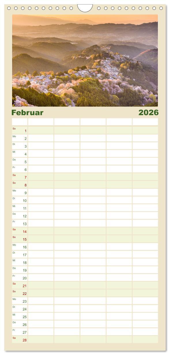 Beispielinhalt (Bild) Familienplaner 2026 - Japan - Im Land der aufgehenden Sonne. mit 5 Spalten (Wandkalender, 21 x 45 cm) CALVENDO