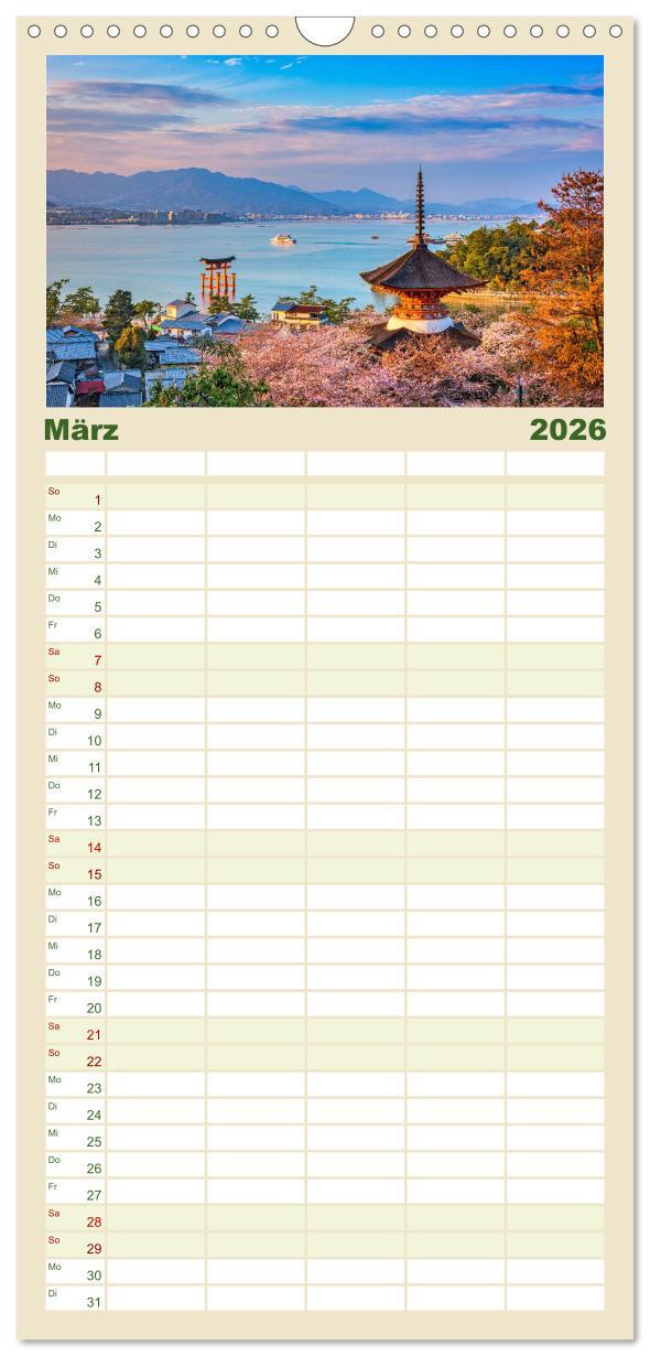 Beispielinhalt (Bild) Familienplaner 2026 - Japan - Im Land der aufgehenden Sonne. mit 5 Spalten (Wandkalender, 21 x 45 cm) CALVENDO