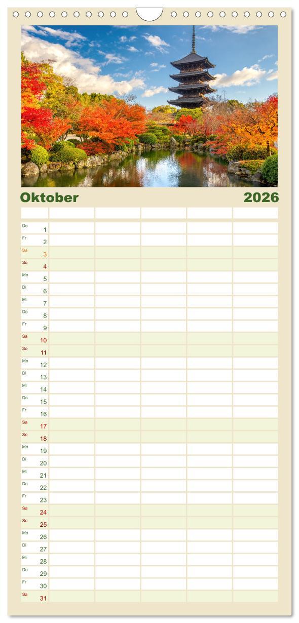 Beispielinhalt (Bild) Familienplaner 2026 - Japan - Im Land der aufgehenden Sonne. mit 5 Spalten (Wandkalender, 21 x 45 cm) CALVENDO