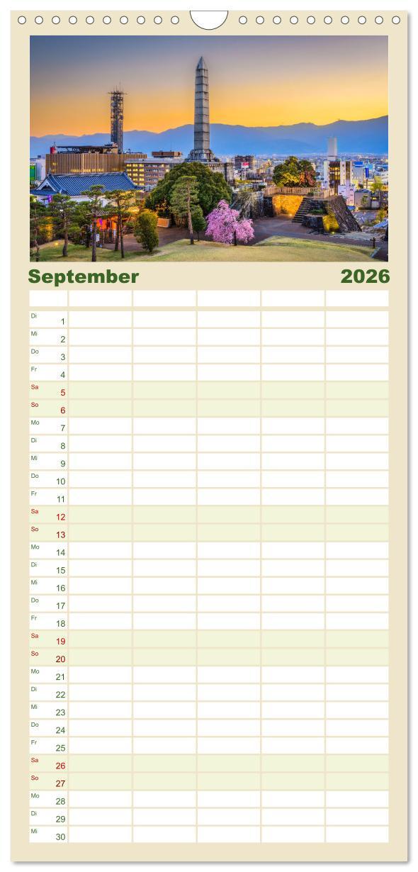 Beispielinhalt (Bild) Familienplaner 2026 - Japan - Im Land der aufgehenden Sonne. mit 5 Spalten (Wandkalender, 21 x 45 cm) CALVENDO