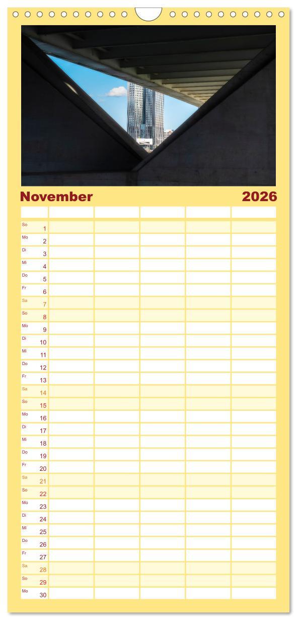 Beispielinhalt (Bild) Familienplaner 2026 - Rotterdam - Die heimliche Hauptstadt der Niederlande mit 5 Spalten (Wandkalender, 21 x 45 cm) CALVENDO