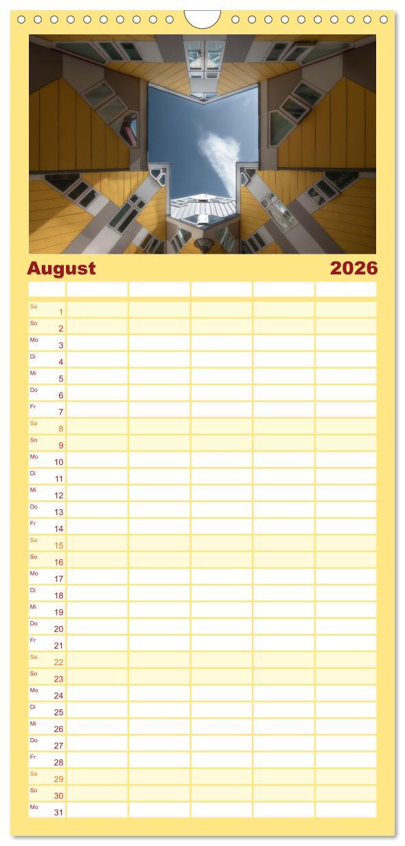 Beispielinhalt (Bild) Familienplaner 2026 - Rotterdam - Die heimliche Hauptstadt der Niederlande mit 5 Spalten (Wandkalender, 21 x 45 cm) CALVENDO