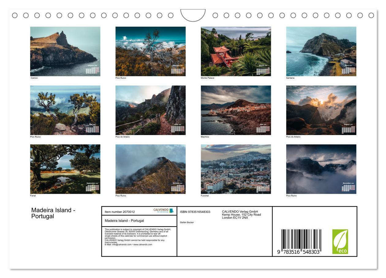 Beispielinhalt (Bild) Madeira Island - Portugal (Wall Calendar 2026 DIN A4 landscape), CALVENDO 12 Month Wall Calendar
