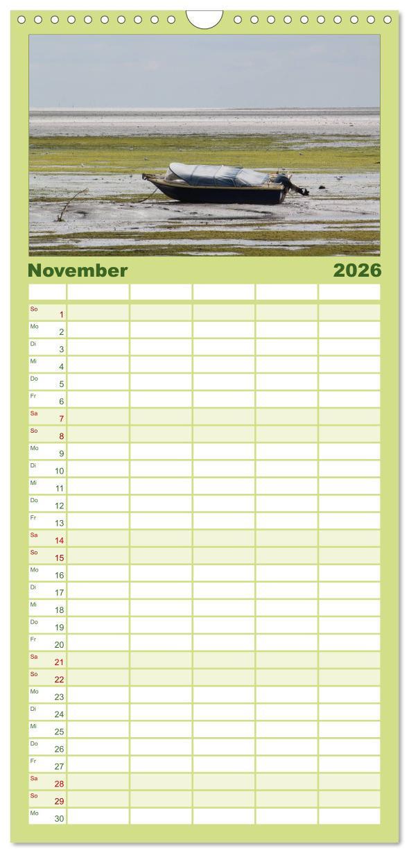 Beispielinhalt (Bild) Familienplaner 2026 - Texel, eine Perle Frieslands mit 5 Spalten (Wandkalender, 21 x 45 cm) CALVENDO