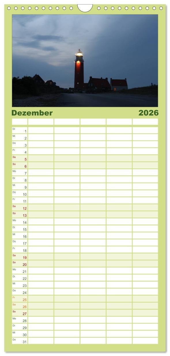 Beispielinhalt (Bild) Familienplaner 2026 - Texel, eine Perle Frieslands mit 5 Spalten (Wandkalender, 21 x 45 cm) CALVENDO
