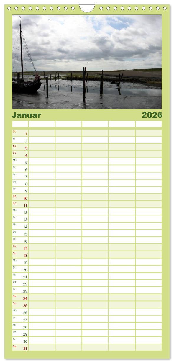 Beispielinhalt (Bild) Familienplaner 2026 - Texel, eine Perle Frieslands mit 5 Spalten (Wandkalender, 21 x 45 cm) CALVENDO