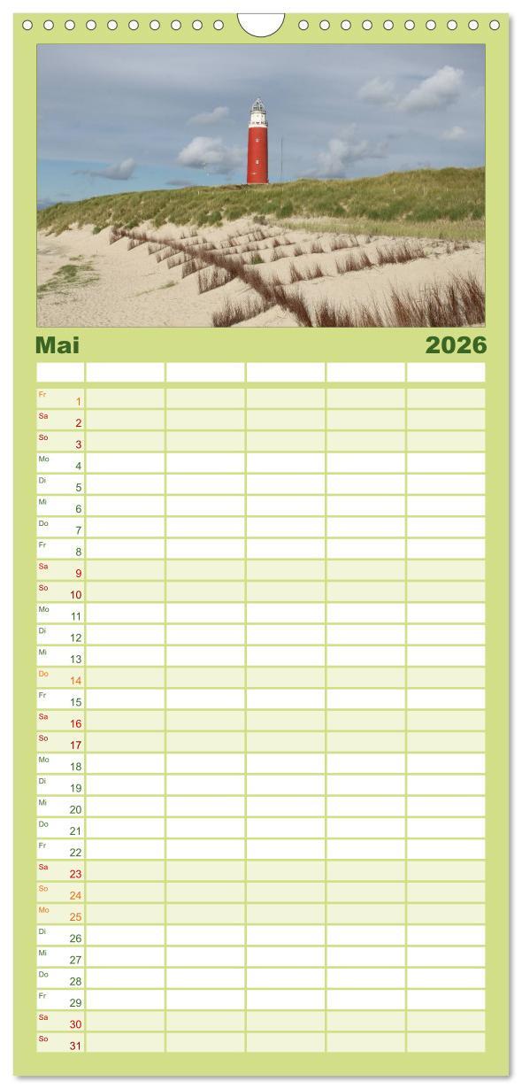 Beispielinhalt (Bild) Familienplaner 2026 - Texel, eine Perle Frieslands mit 5 Spalten (Wandkalender, 21 x 45 cm) CALVENDO
