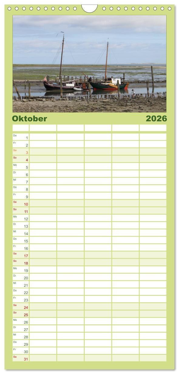 Beispielinhalt (Bild) Familienplaner 2026 - Texel, eine Perle Frieslands mit 5 Spalten (Wandkalender, 21 x 45 cm) CALVENDO