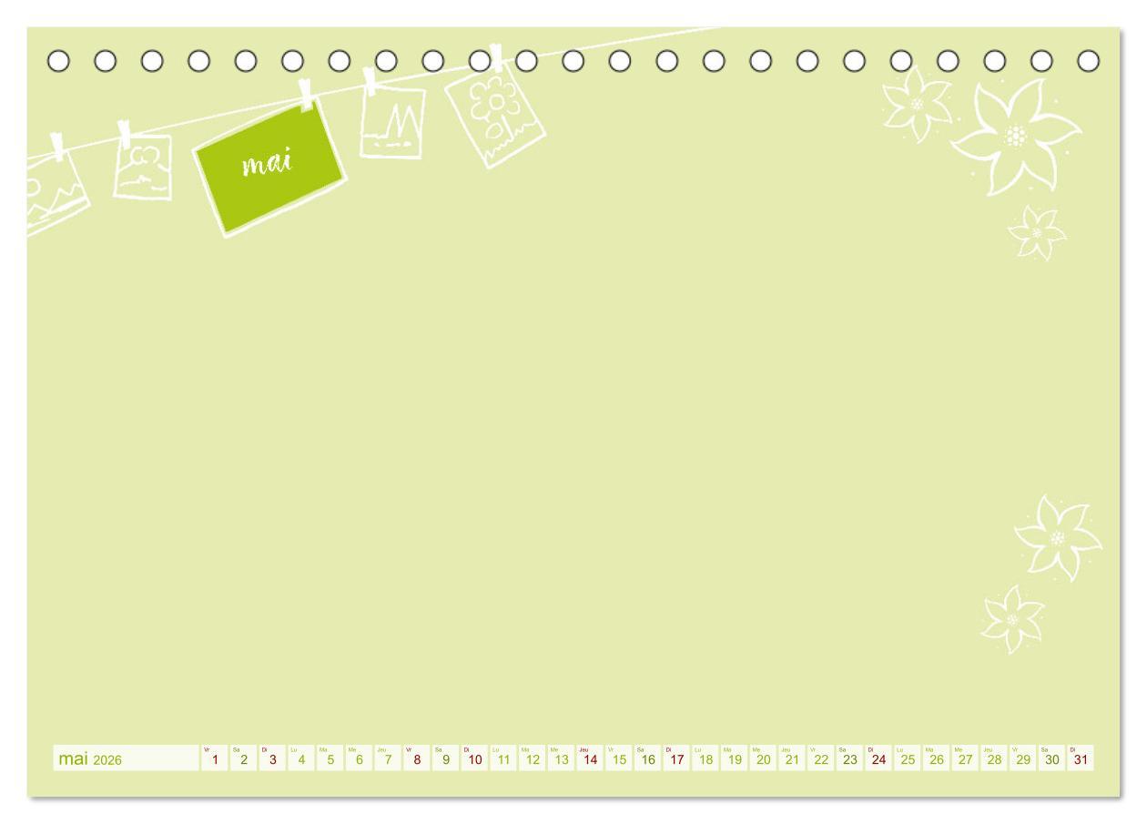 Beispielinhalt (Bild) 12 x collage de photos - calendrier de bricolage (Calendrier de bureau 2026 DIN A5 vertical), CALVENDO calendrier mensuel