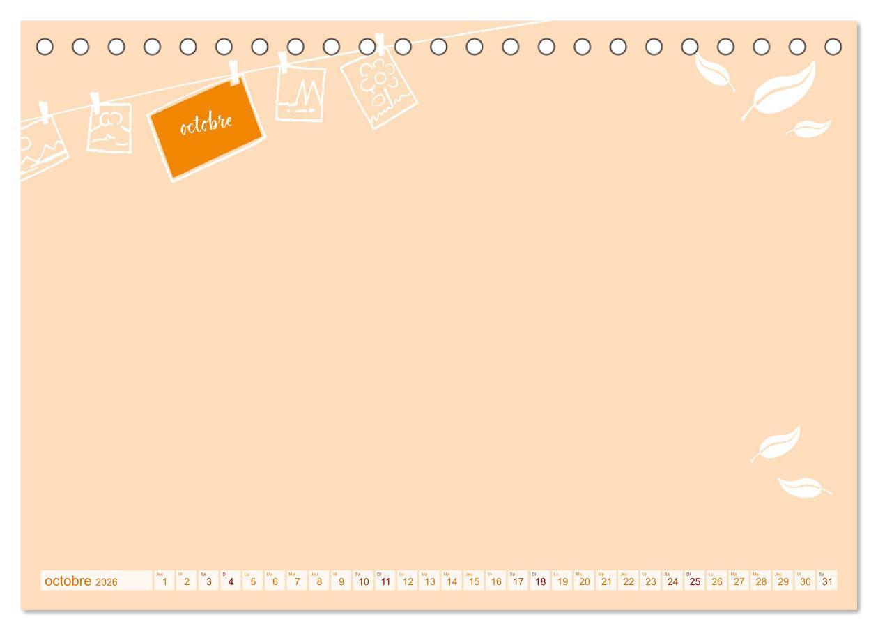 Beispielinhalt (Bild) 12 x collage de photos - calendrier de bricolage (Calendrier de bureau 2026 DIN A5 vertical), CALVENDO calendrier mensuel