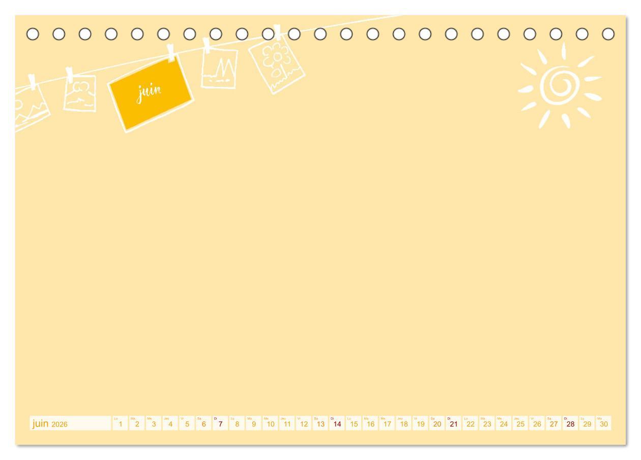 Beispielinhalt (Bild) 12 x collage de photos - calendrier de bricolage (Calendrier de bureau 2026 DIN A5 vertical), CALVENDO calendrier mensuel