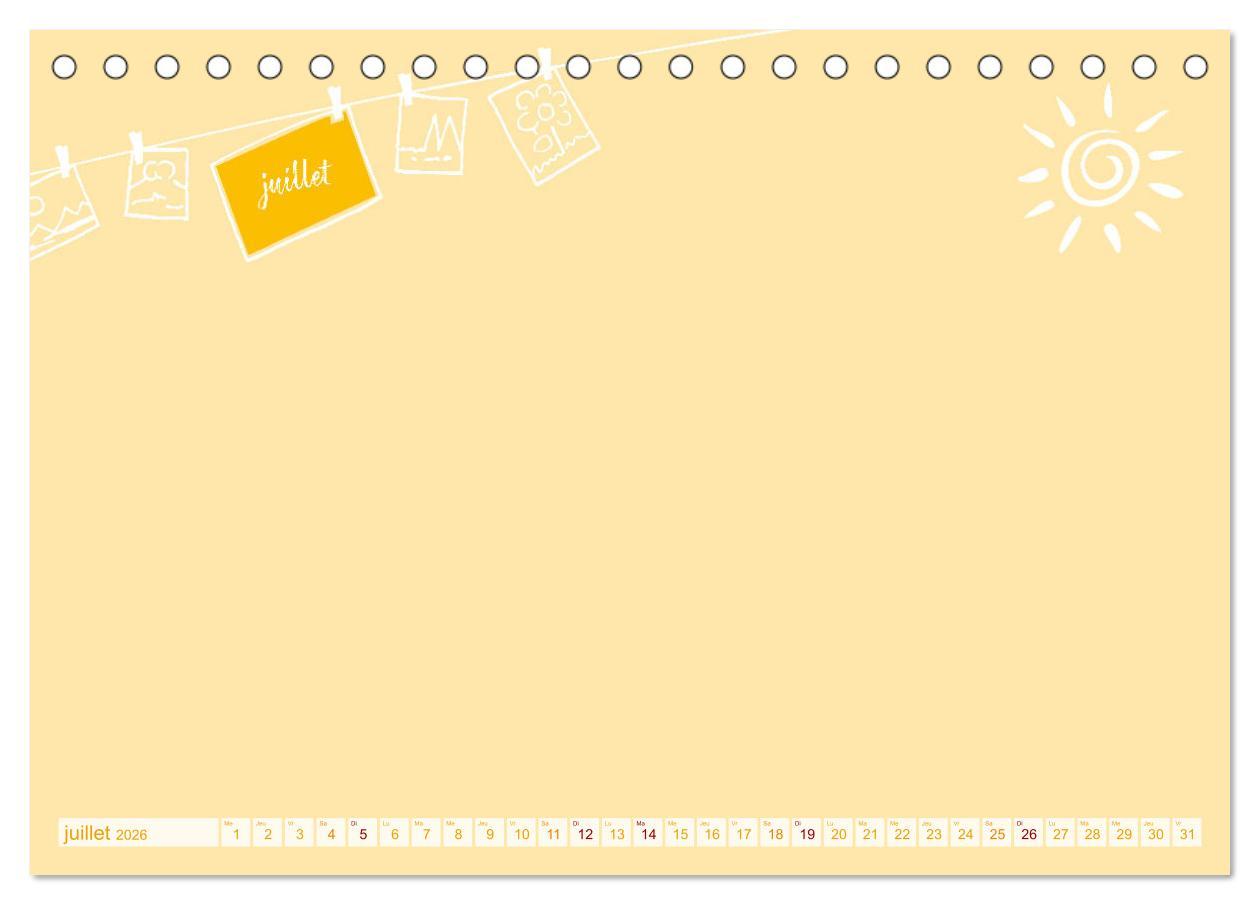 Beispielinhalt (Bild) 12 x collage de photos - calendrier de bricolage (Calendrier de bureau 2026 DIN A5 vertical), CALVENDO calendrier mensuel