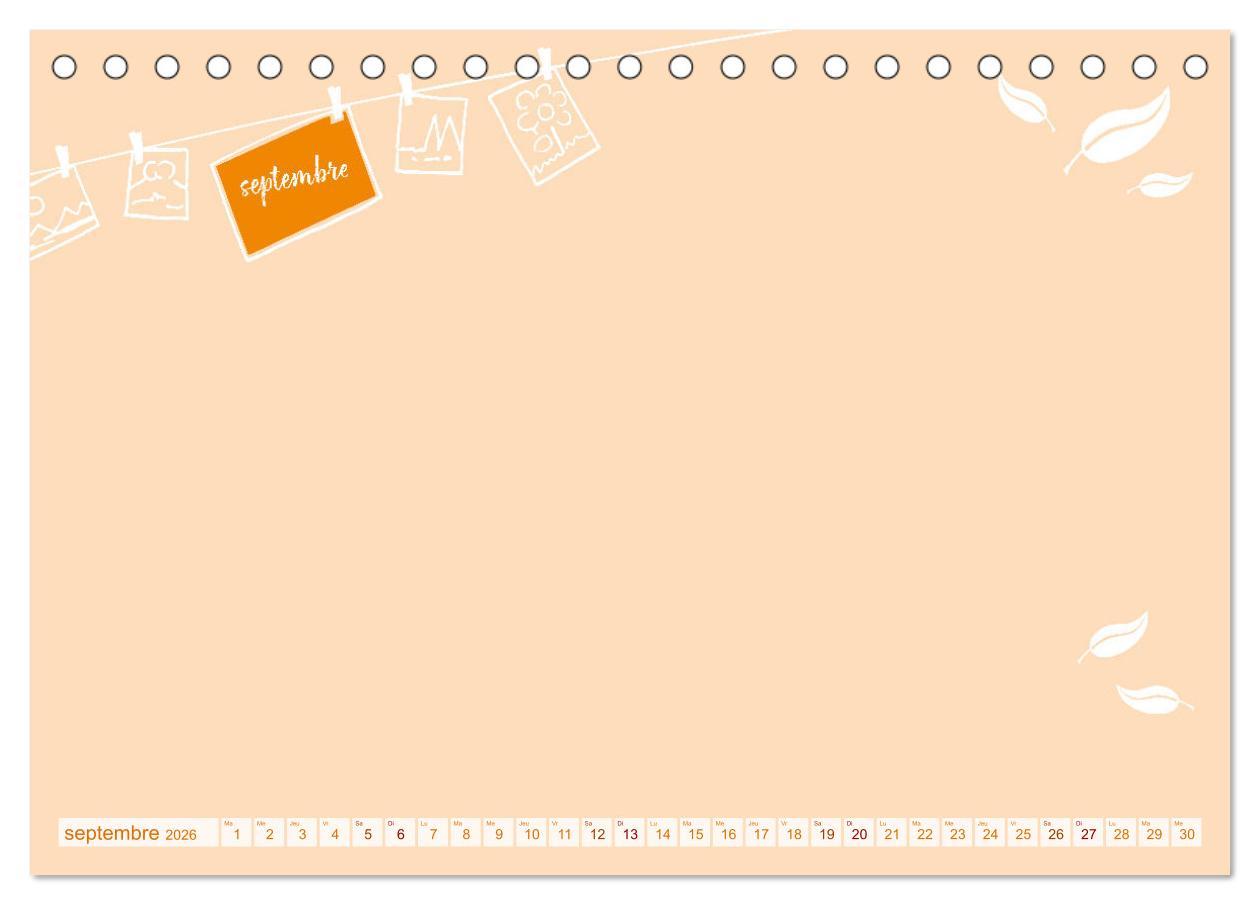 Beispielinhalt (Bild) 12 x collage de photos - calendrier de bricolage (Calendrier de bureau 2026 DIN A5 vertical), CALVENDO calendrier mensuel