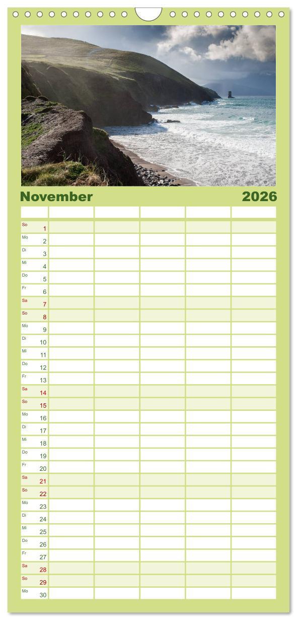 Beispielinhalt (Bild) Familienplaner 2026 - Irland. Wild Atlantic Views. mit 5 Spalten (Wandkalender, 21 x 45 cm) CALVENDO