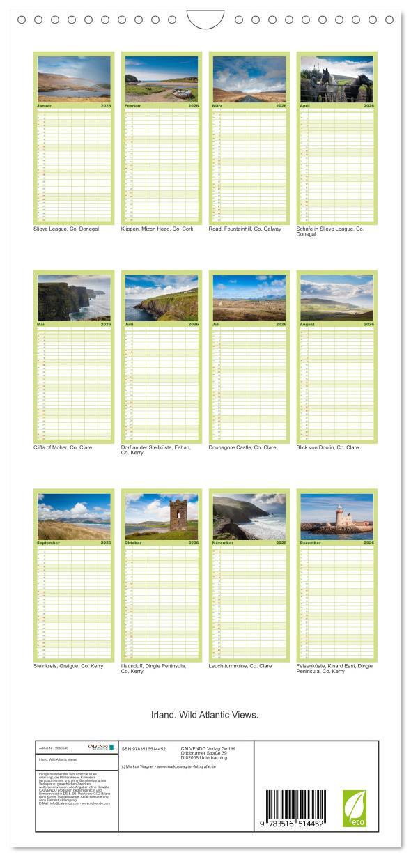 Beispielinhalt (Bild) Familienplaner 2026 - Irland. Wild Atlantic Views. mit 5 Spalten (Wandkalender, 21 x 45 cm) CALVENDO