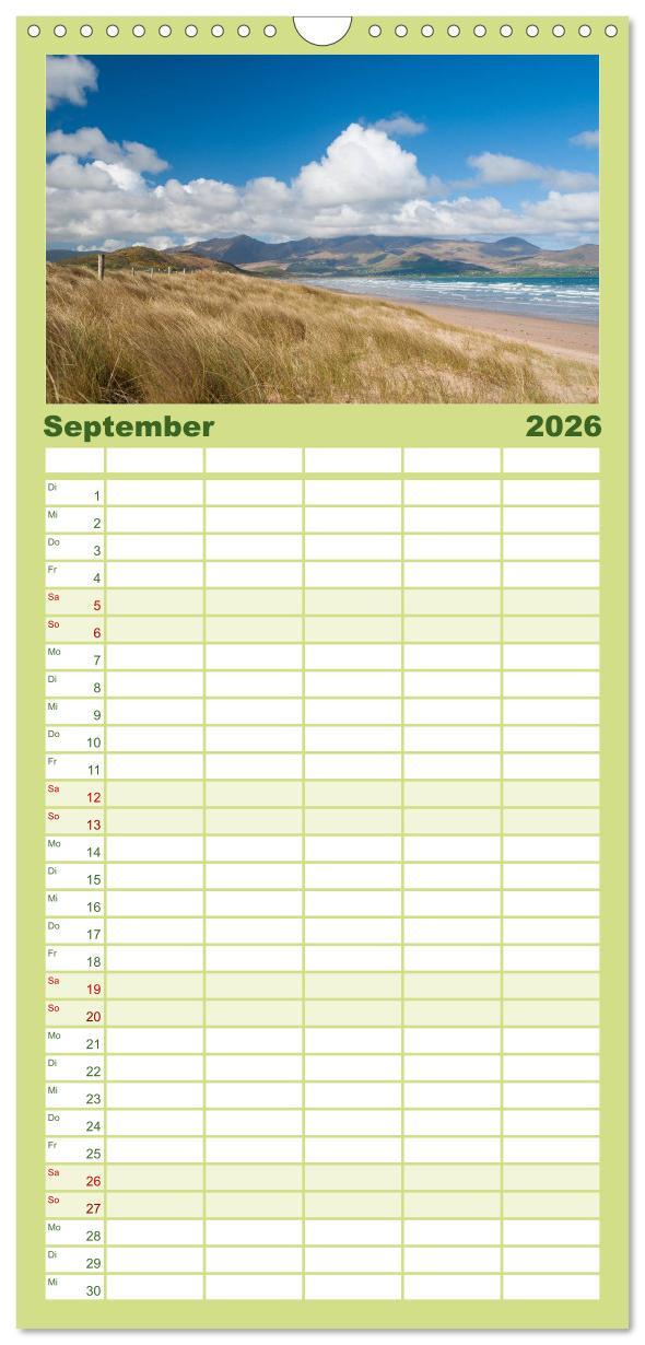 Beispielinhalt (Bild) Familienplaner 2026 - Irland. Wild Atlantic Views. mit 5 Spalten (Wandkalender, 21 x 45 cm) CALVENDO