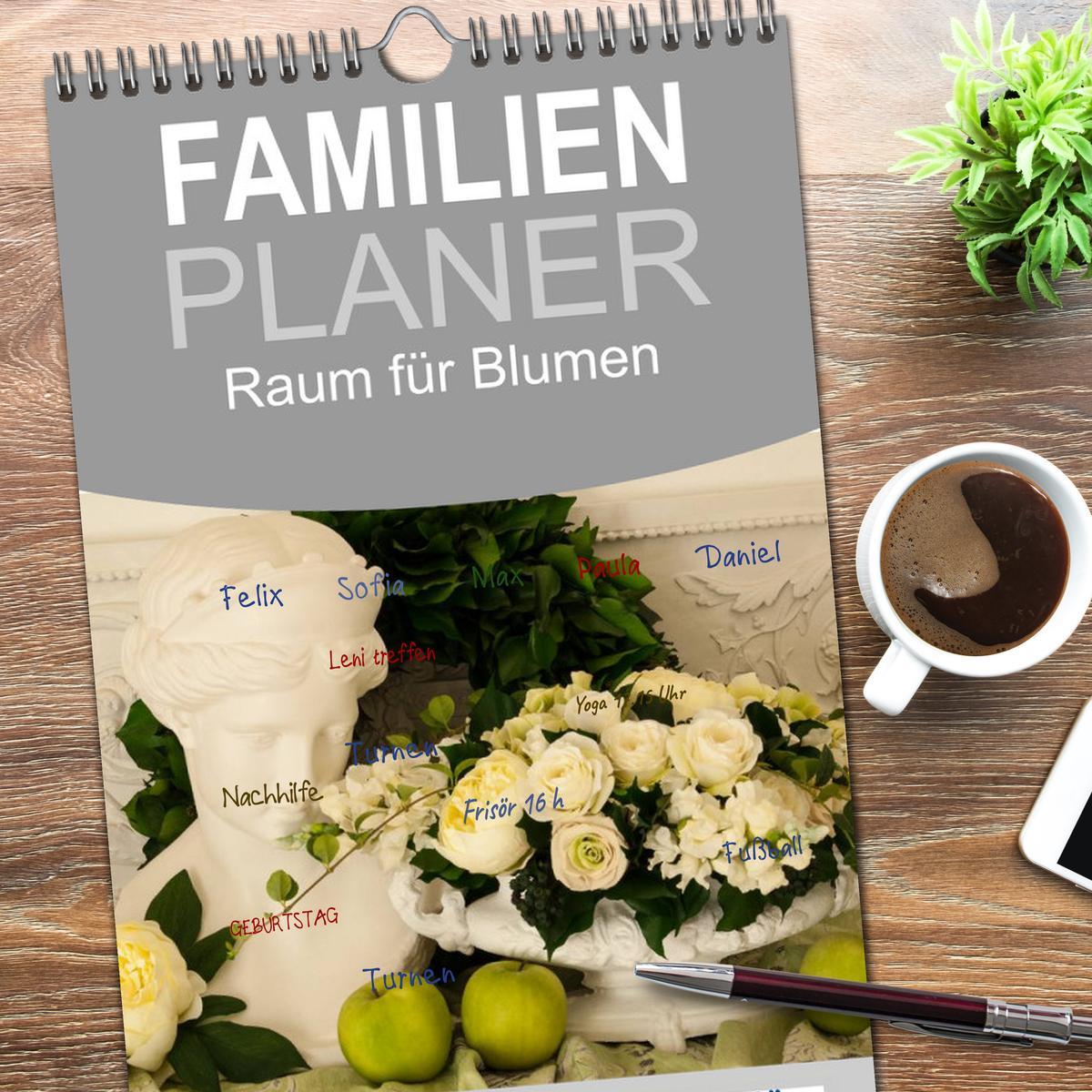 Beispielinhalt (Bild) Familienplaner 2026 - Raum für Blumen mit 5 Spalten (Wandkalender, 21 x 45 cm) CALVENDO