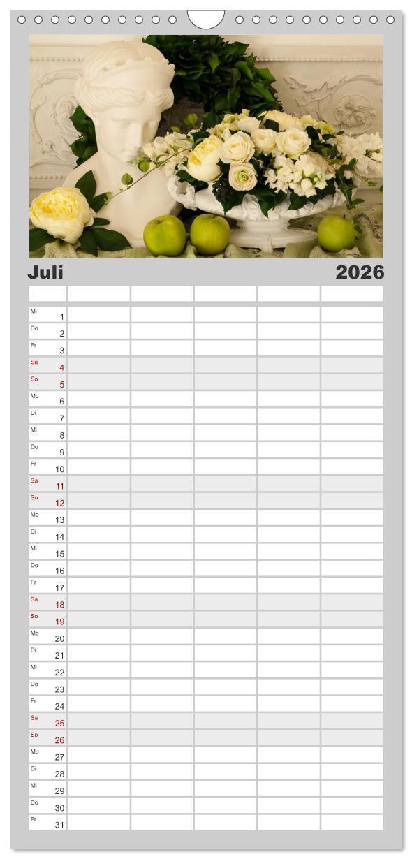 Beispielinhalt (Bild) Familienplaner 2026 - Raum für Blumen mit 5 Spalten (Wandkalender, 21 x 45 cm) CALVENDO