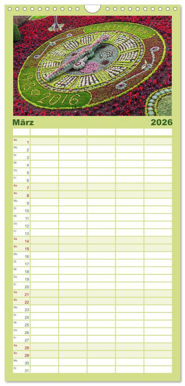 Beispielinhalt (Bild) Familienplaner 2026 - Edinburgh - Impressionen aus der schottischen Hauptstadt mit 5 Spalten (Wandkalender, 21 x 45 cm) CALVENDO