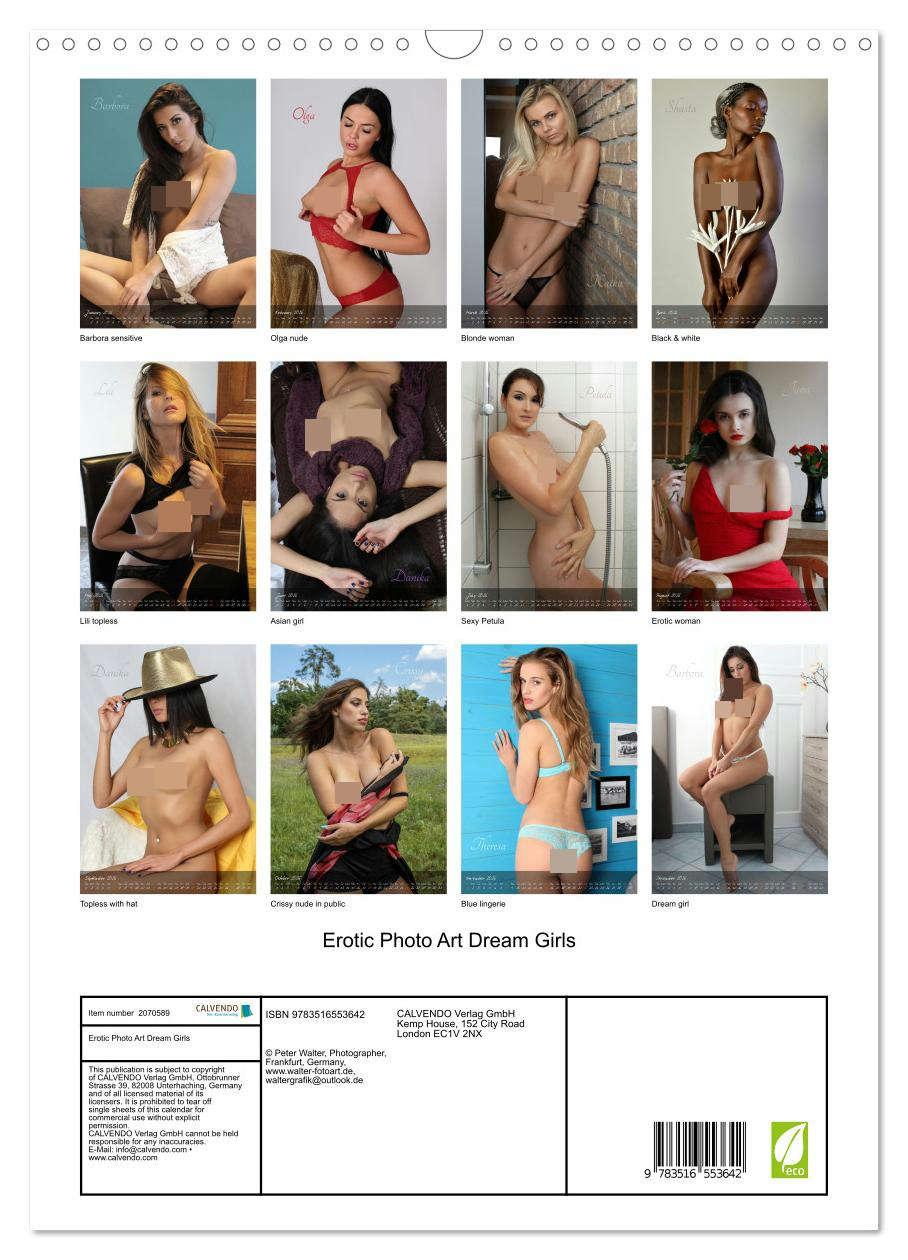 Beispielinhalt (Bild) Erotic Photo Art Dream Girls (Wall Calendar 2026 DIN A3 portrait), CALVENDO 12 Month Wall Calendar