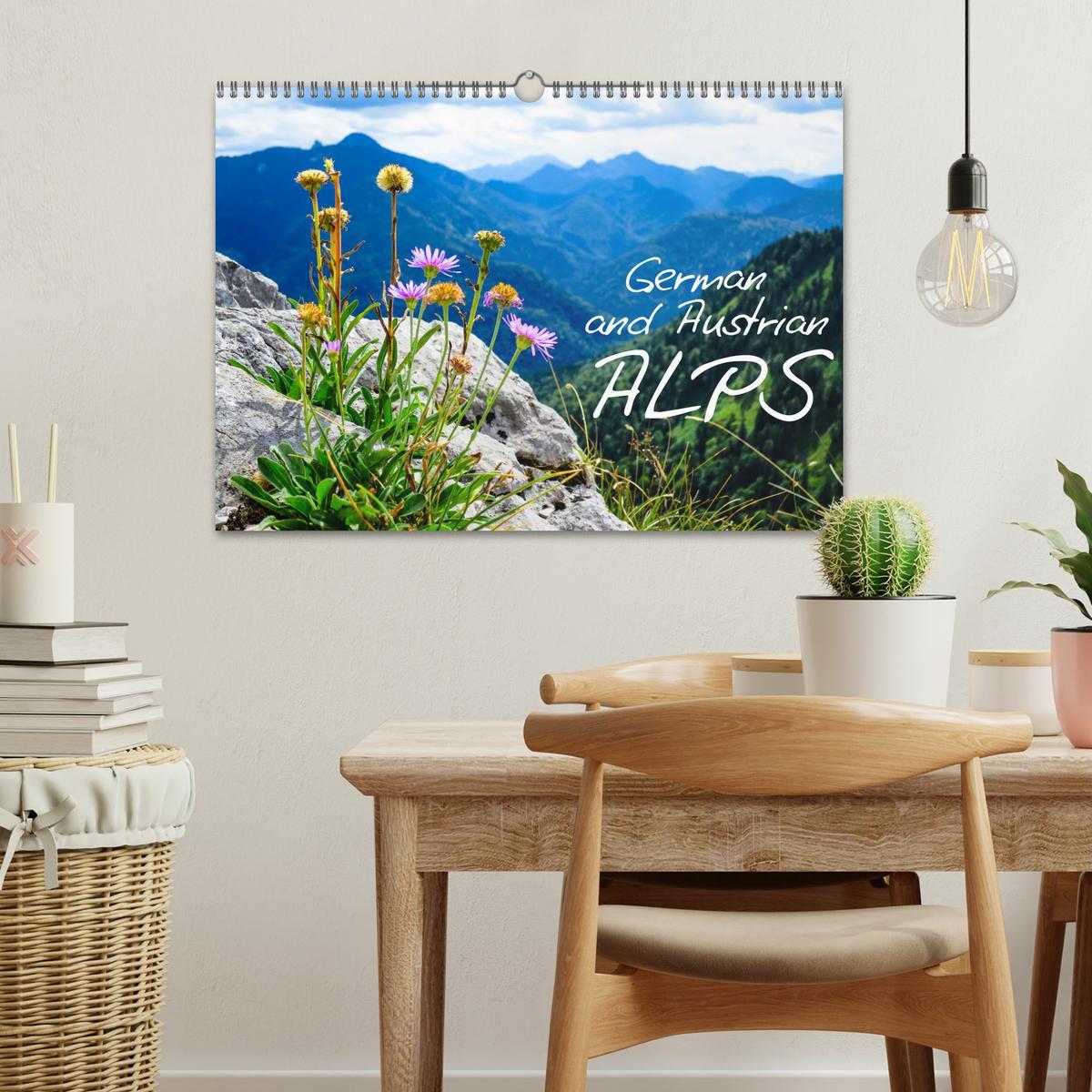 Beispielinhalt (Bild) German and Austrian Alps (Wall Calendar 2026 DIN A3 landscape), CALVENDO 12 Month Wall Calendar