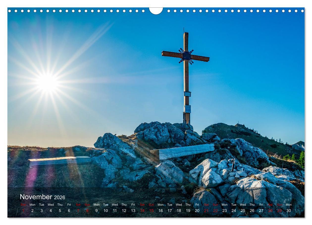 Beispielinhalt (Bild) German and Austrian Alps (Wall Calendar 2026 DIN A3 landscape), CALVENDO 12 Month Wall Calendar