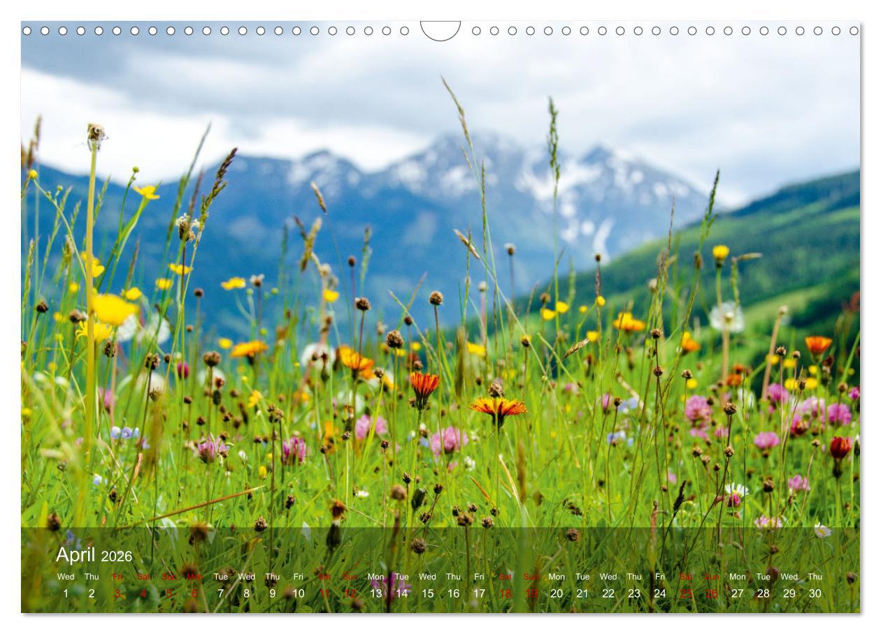 Beispielinhalt (Bild) German and Austrian Alps (Wall Calendar 2026 DIN A3 landscape), CALVENDO 12 Month Wall Calendar