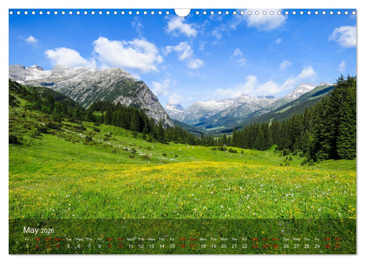 Beispielinhalt (Bild) German and Austrian Alps (Wall Calendar 2026 DIN A3 landscape), CALVENDO 12 Month Wall Calendar