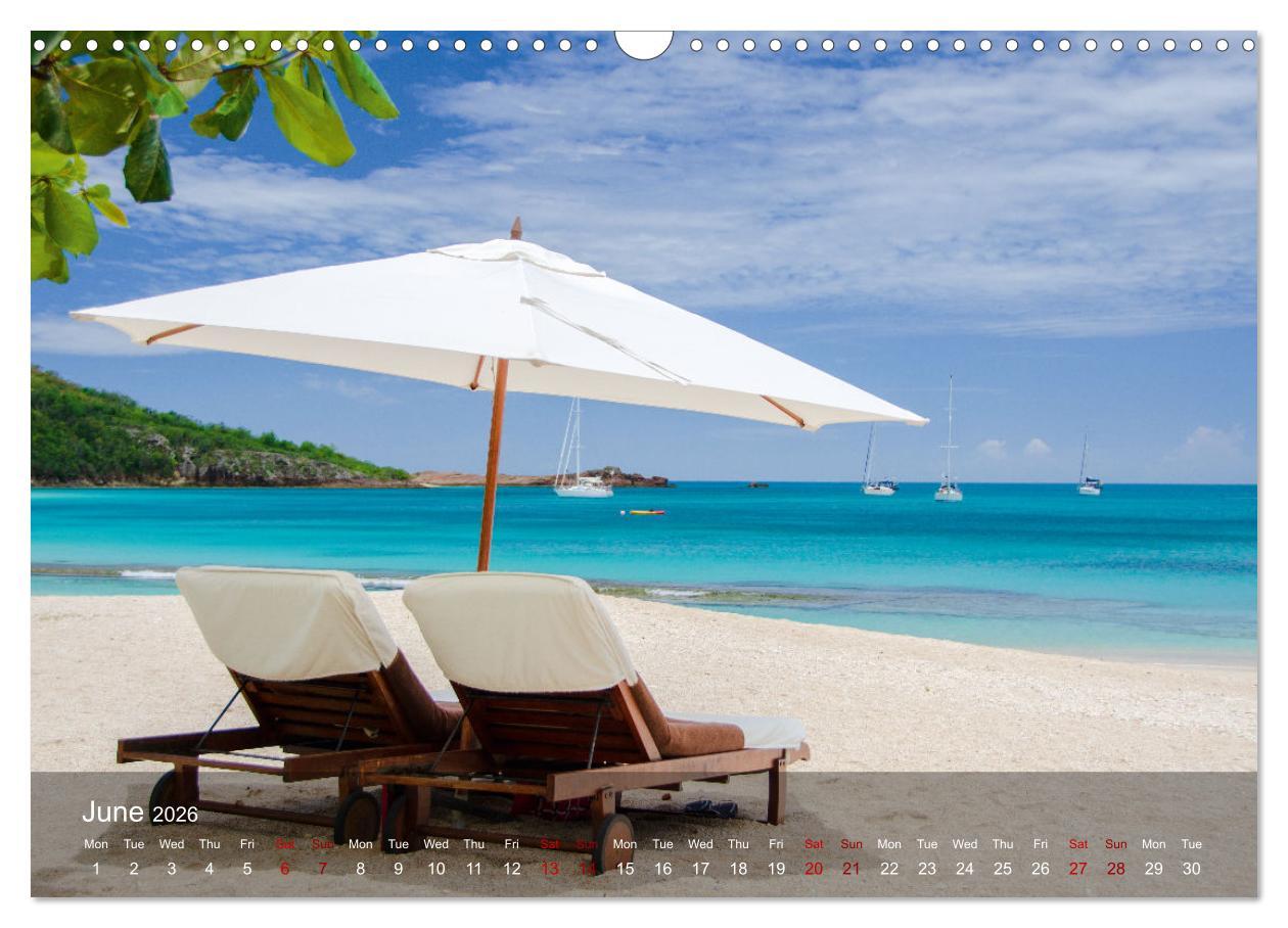 Beispielinhalt (Bild) Dream Beaches worldwide (Wall Calendar 2026 DIN A3 landscape), CALVENDO 12 Month Wall Calendar