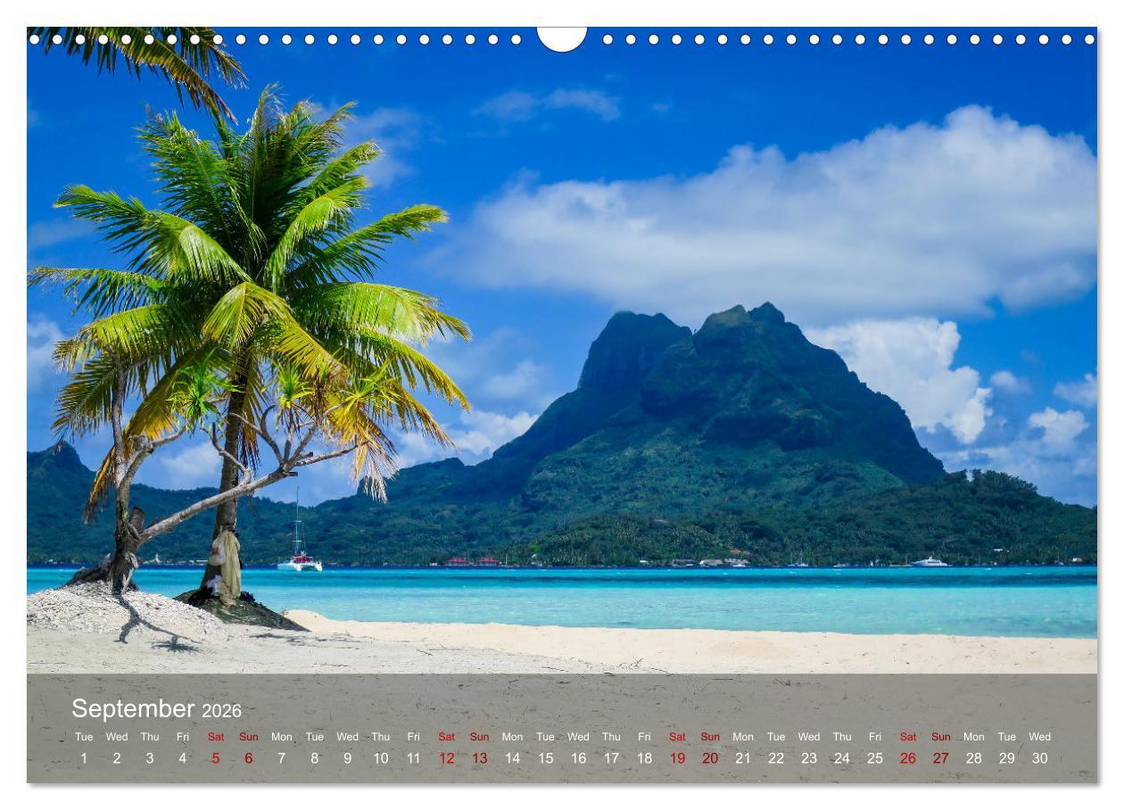 Beispielinhalt (Bild) Dream Beaches worldwide (Wall Calendar 2026 DIN A3 landscape), CALVENDO 12 Month Wall Calendar