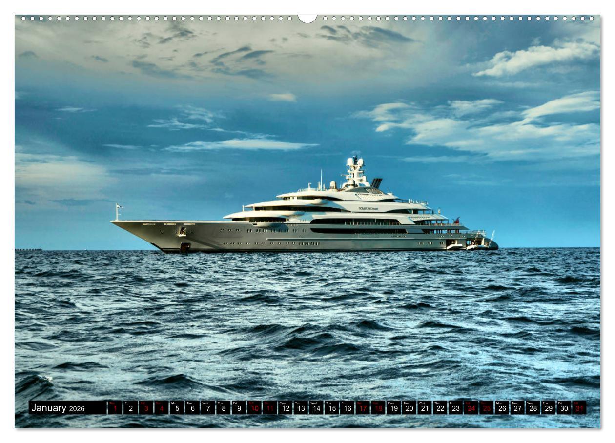 Beispielinhalt (Bild) SUPERYACHTS (High Quality Premium Wall Calendar 2026 DIN A2 landscape),CALVENDO 12 Month Wall Calendar
