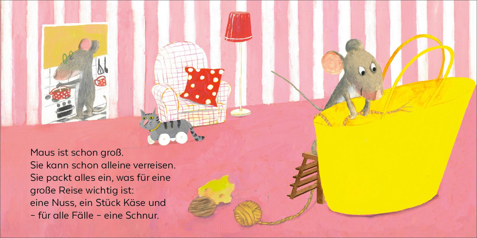 Beispielinhalt (Bild) Maus geht auf große Reise