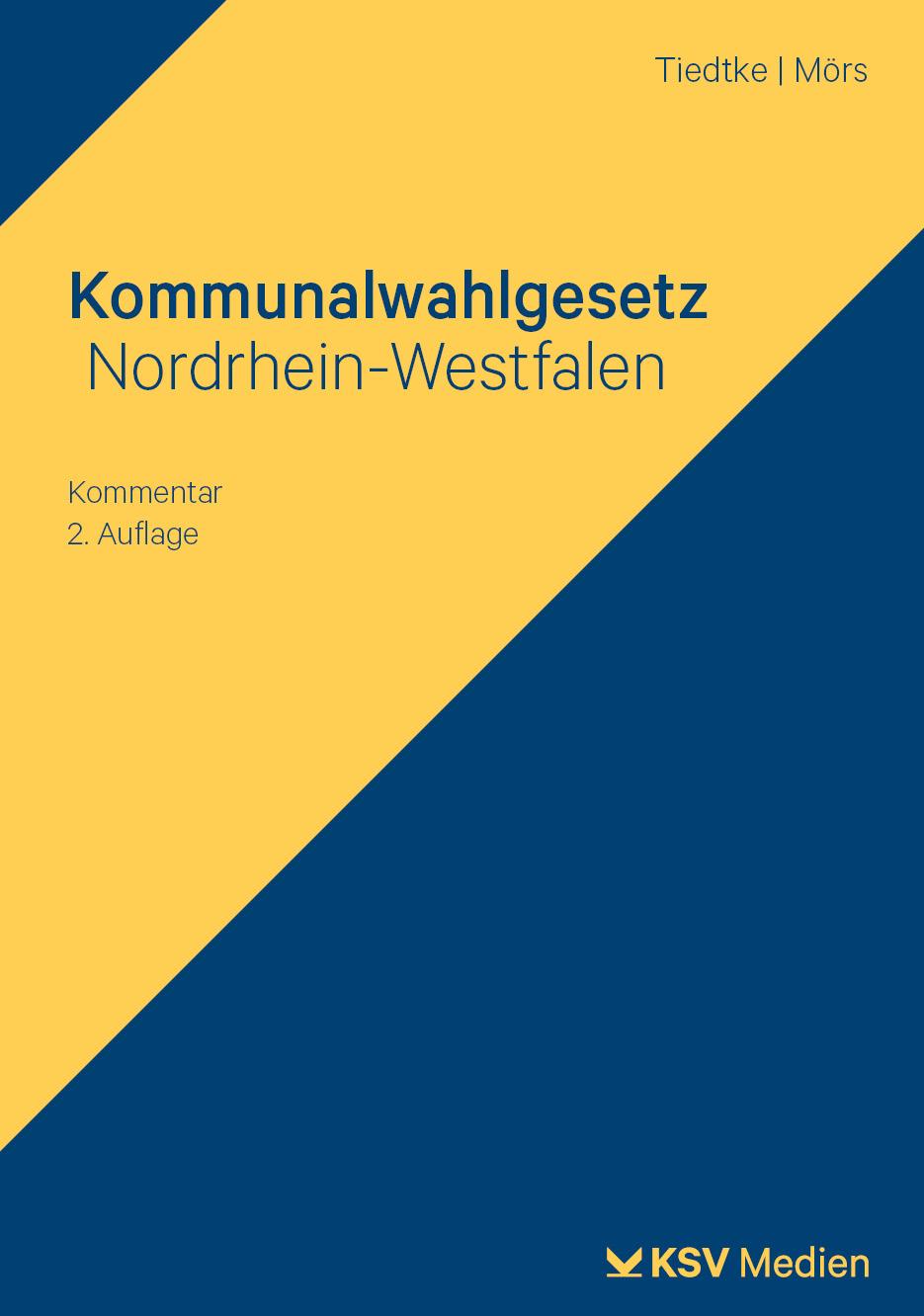 Vorderes Coverbild Kommunalwahlgesetz Nordrhein-Westfalen