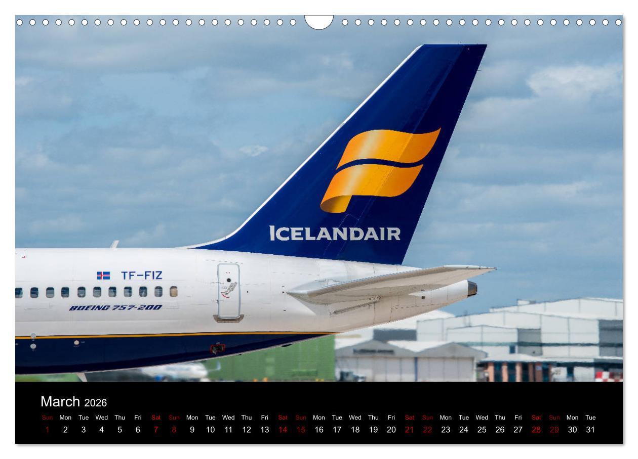 Beispielinhalt (Bild) Airline Tails (Wall Calendar 2026 DIN A3 landscape), CALVENDO 12 Month Wall Calendar