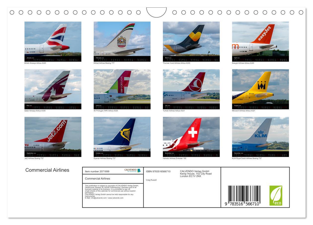 Beispielinhalt (Bild) Commercial Airlines (Wall Calendar 2026 DIN A4 landscape), CALVENDO 12 Month Wall Calendar
